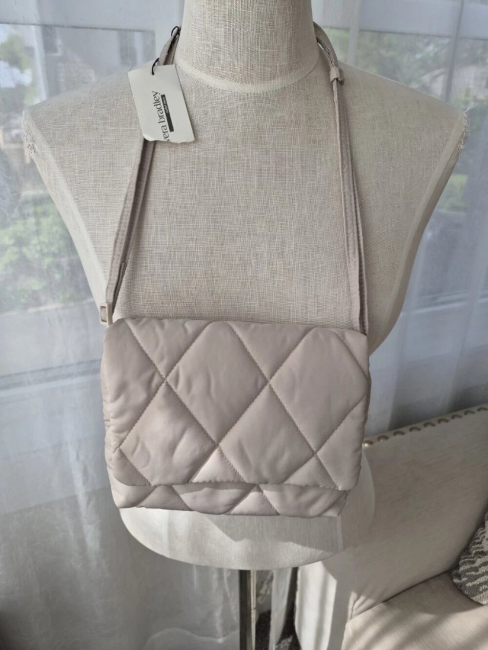 Vera Bradley NWT Small Flap Hipster Crossbody Bag - Tan Pumice Stone - $85 MSRP